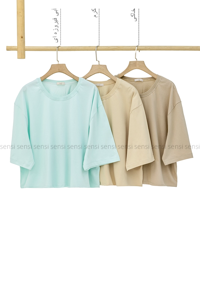 تیشرت کراپ زنانه باکسی کد1005980